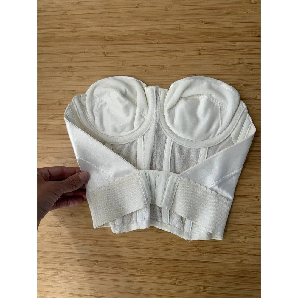 Vintage Pink Label Victoria's Secret Ivory Lace Corset Bustier 32B